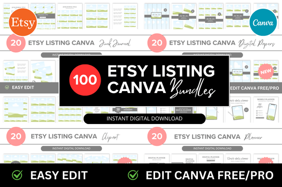 100 Etsy Listings Mockup Bundle