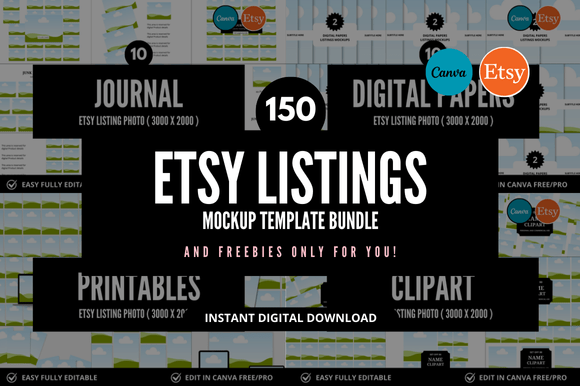 150 Etsy Listings Mockup Bundle Bonus: A Strategic Tool for Digital Product Sellers