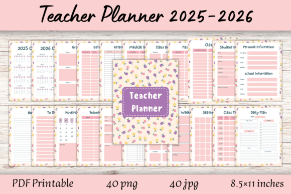 2025-2026 Floral Teacher Planner: Organize Your Year with Style and Purpose