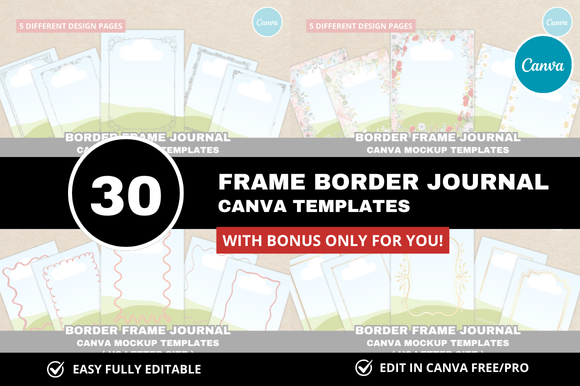 30 Frame Border Journal Template Bonus: Practical Templates for Your Etsy Listings