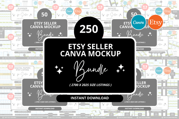 300 Etsy Listings Mockup Bundle: Save Time and Elevate Your Digital Shop
