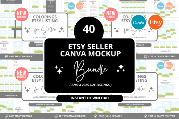 40 Colorings Etsy Listings Mockup: A Practical Tool for Digital Sellers