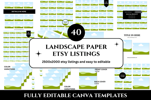 40 Landscape Papers Etsy Listings Mockup: A Powerful Tool for Digital Sellers