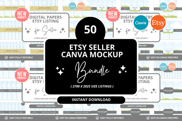 50 Digital Papers Etsy Listings Mockup: A Comprehensive Overview