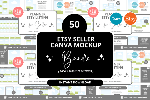 50 Planner Etsy Listings Mockup