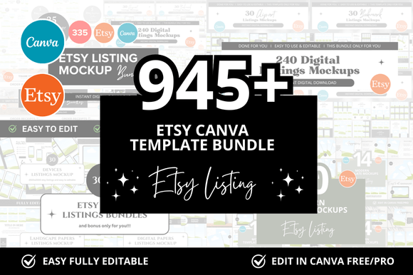 945 Etsy Canva Template Bundle: Save Time and Boost Your Digital Business