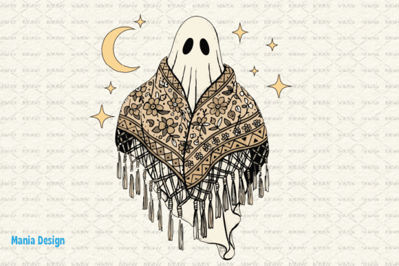 Boho Macrame Ghost Sublimation PNG