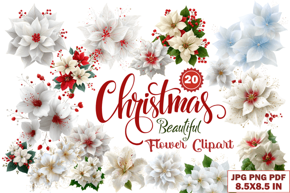 Christmas Beautiful Flower Clipart for Creative Projects