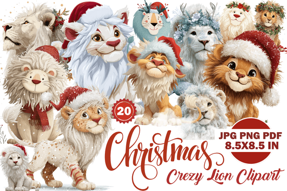 Christmas Crazy Lion Clipart: A Creative Resource for Holiday Projects