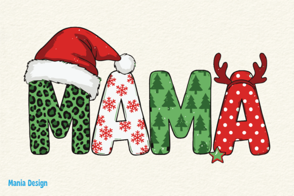 Christmas Mama Claus PNG Deer Winter Mom