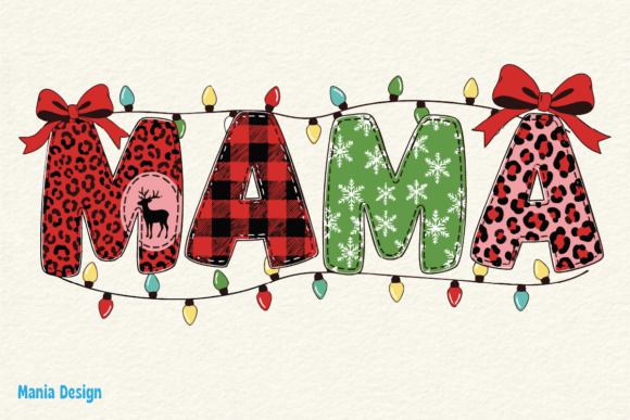 Coquette Christmas Mama PNG Festive Mom: A Versatile Design for Holiday Creativity