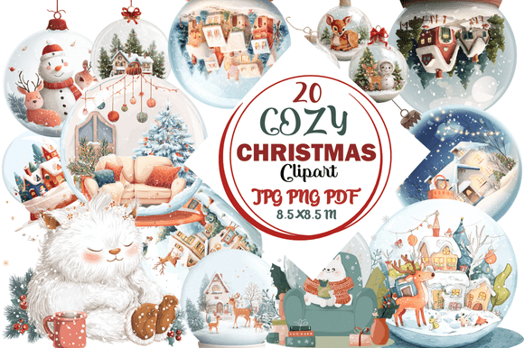 Cozy Christmas Clipart for Creative Projects