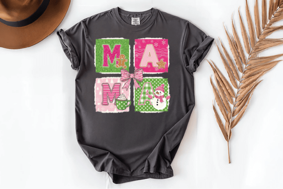 Cozy Mama Christmas Blocks PNG Design: A Festive Creative Resource