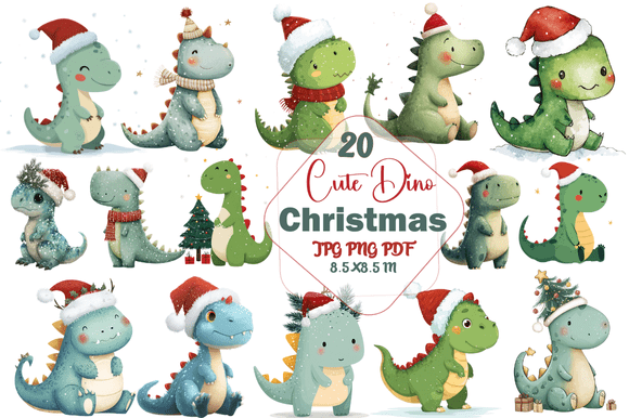 Cute Dino Christmas Clipart: A Versatile Creative Resource for Holiday Projects