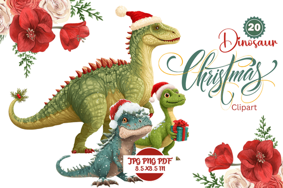 Dinosaur Christmas Clipart: A Creative Tool for Modern Design Projects