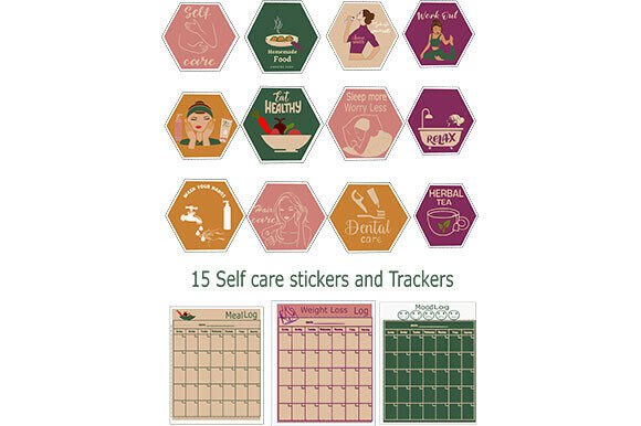 Elevate Your Wellness Journey with 15 Self Care Stickers for Your Planner