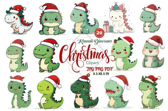 Evaluating Kawaii Dinosaur Christmas Clipart for Your Creative Projects