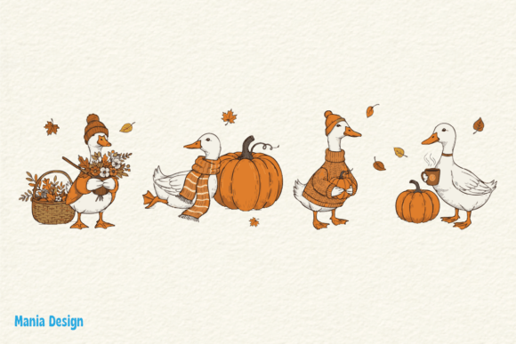 Fall Goose Autumn PNG Thanksgiving PNG: A Creative Resource for Seasonal Projects