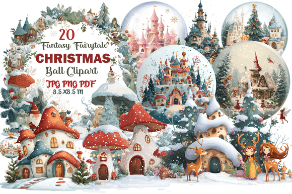 Fantasy Fairytale Christmas Ball Clipart: A Creative Asset for Modern Design