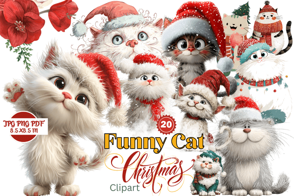 Funny Cat Christmas Clipart: A Versatile Creative Resource for the Holidays