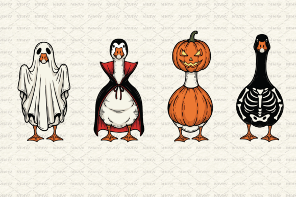 Funny Spooky Halloween Goose PNG