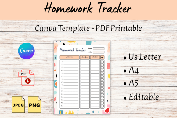 Homework Tracker Canva Template and PDF: A Practical Tool for Students and Educators