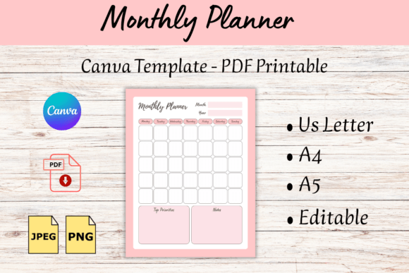 Monthly Planner Canva Template and PDF: A Simple Way to Stay Organized