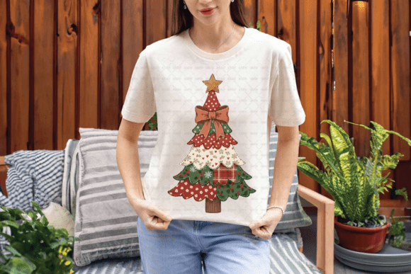 Patchwork Christmas Tree PNG: A Cozy, Handmade Touch for Holiday Design Projects