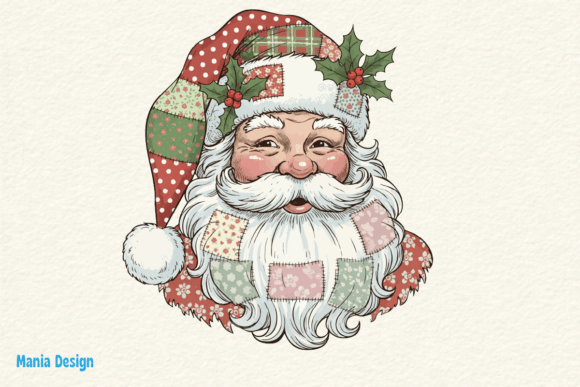 Patchwork Retro Santa Claus PNG: A Strategic Addition to Your Creative Projects