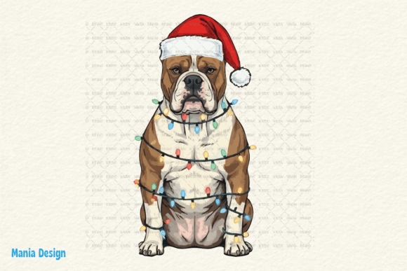 Retro Christmas Bulldog Santa Hat PNG: A Festive Addition to Your Creative Projects