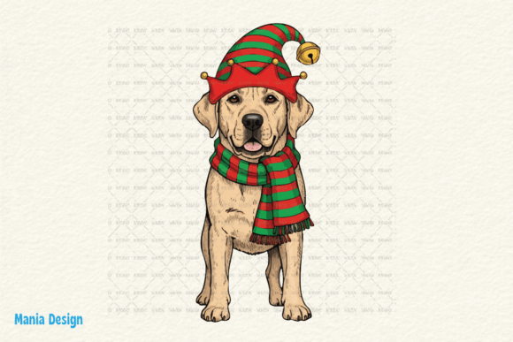 Retro Christmas Labrador Elf Dog PNG: A Festive Addition to Your Creative Projects