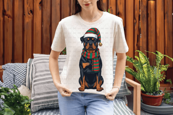 Retro Christmas Rottweiler Elf Dog PNG: A Festive Addition for Creative Projects