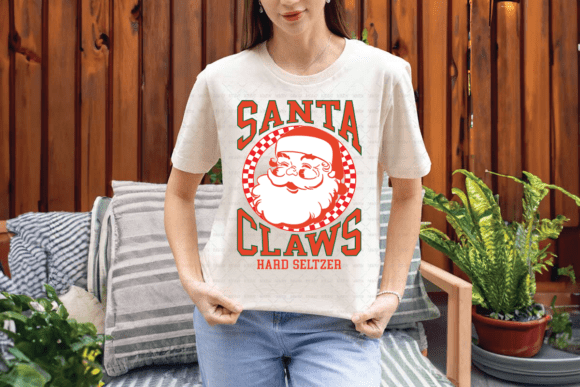 Santa Claws Hard Seltzer Funny PNG: A Festive Graphic for Creative Projects