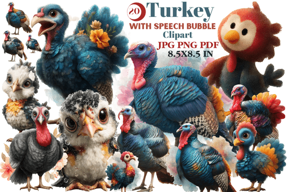 Turkey with Speech Bubble Clipart: A Creative Resource for Digital and Physical Projects